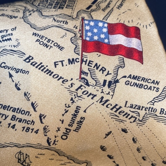 Museum of Artifacts Hand Made Silk Tie Star Spangled Banner National Anthem - Picture 2 of 7